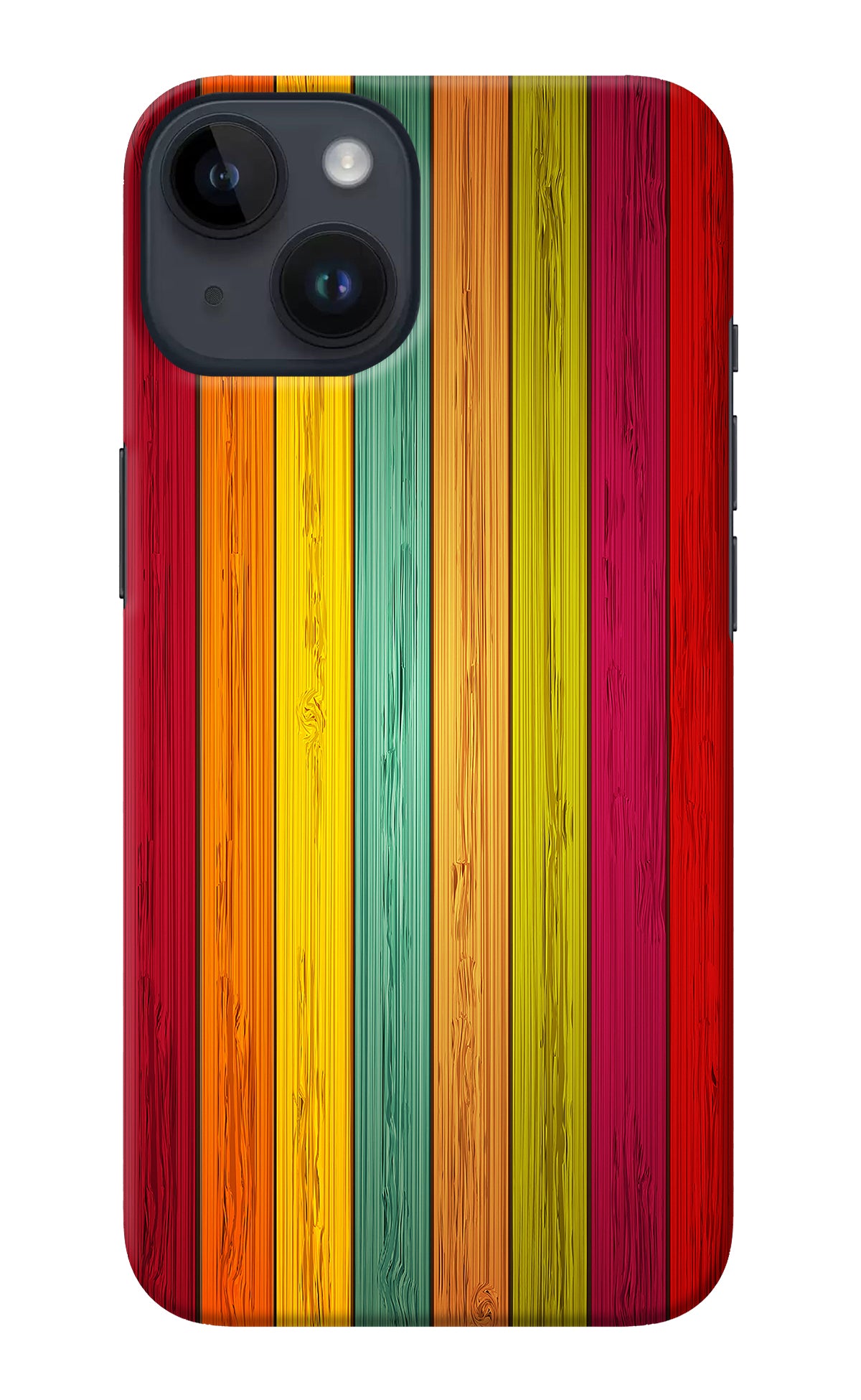 Multicolor Wooden iPhone 14 Back Cover