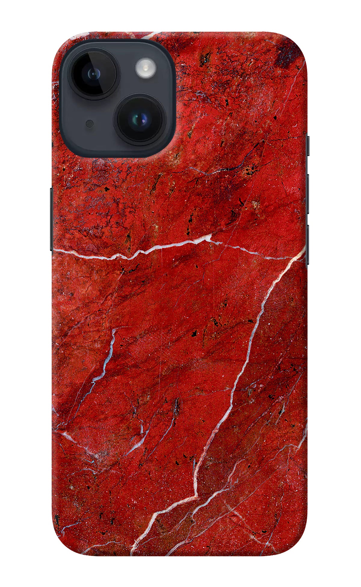 Red Marble Design iPhone 14 Back Cover