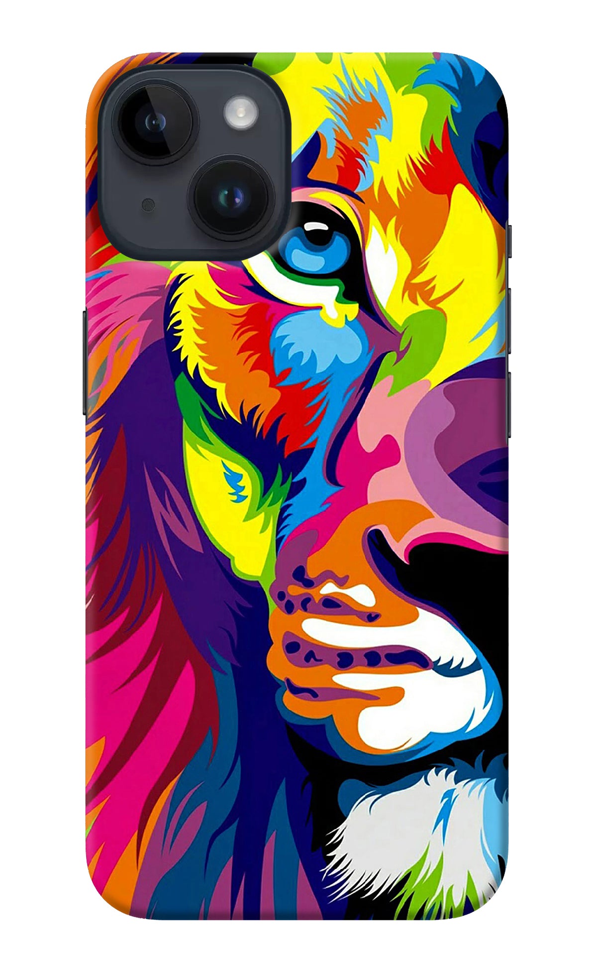 Lion Half Face iPhone 14 Back Cover