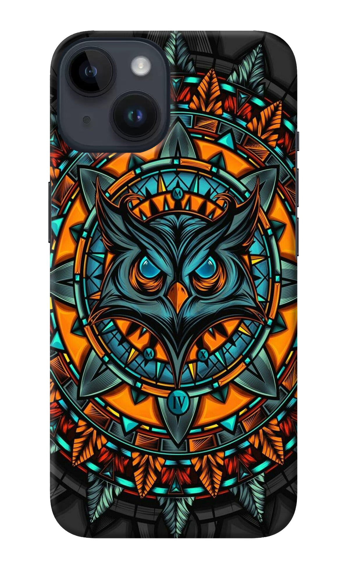 Angry Owl Art iPhone 14 Back Cover