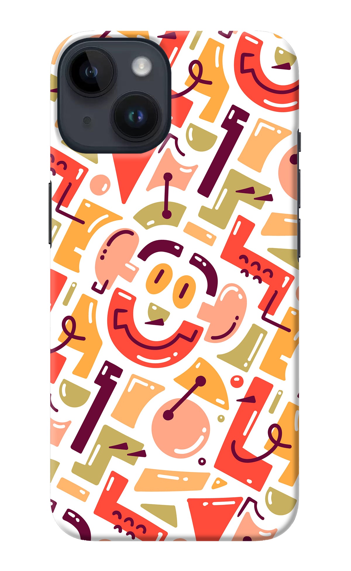 Doodle Pattern iPhone 14 Back Cover