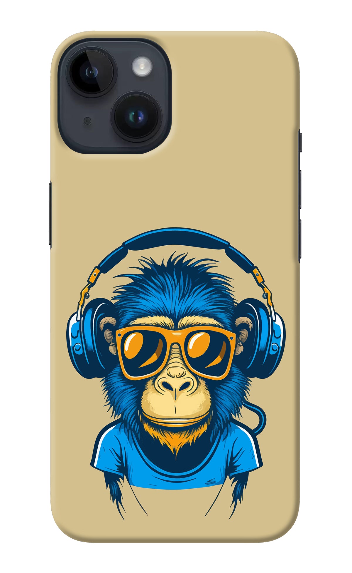 Monkey Headphone iPhone 14 Back Cover