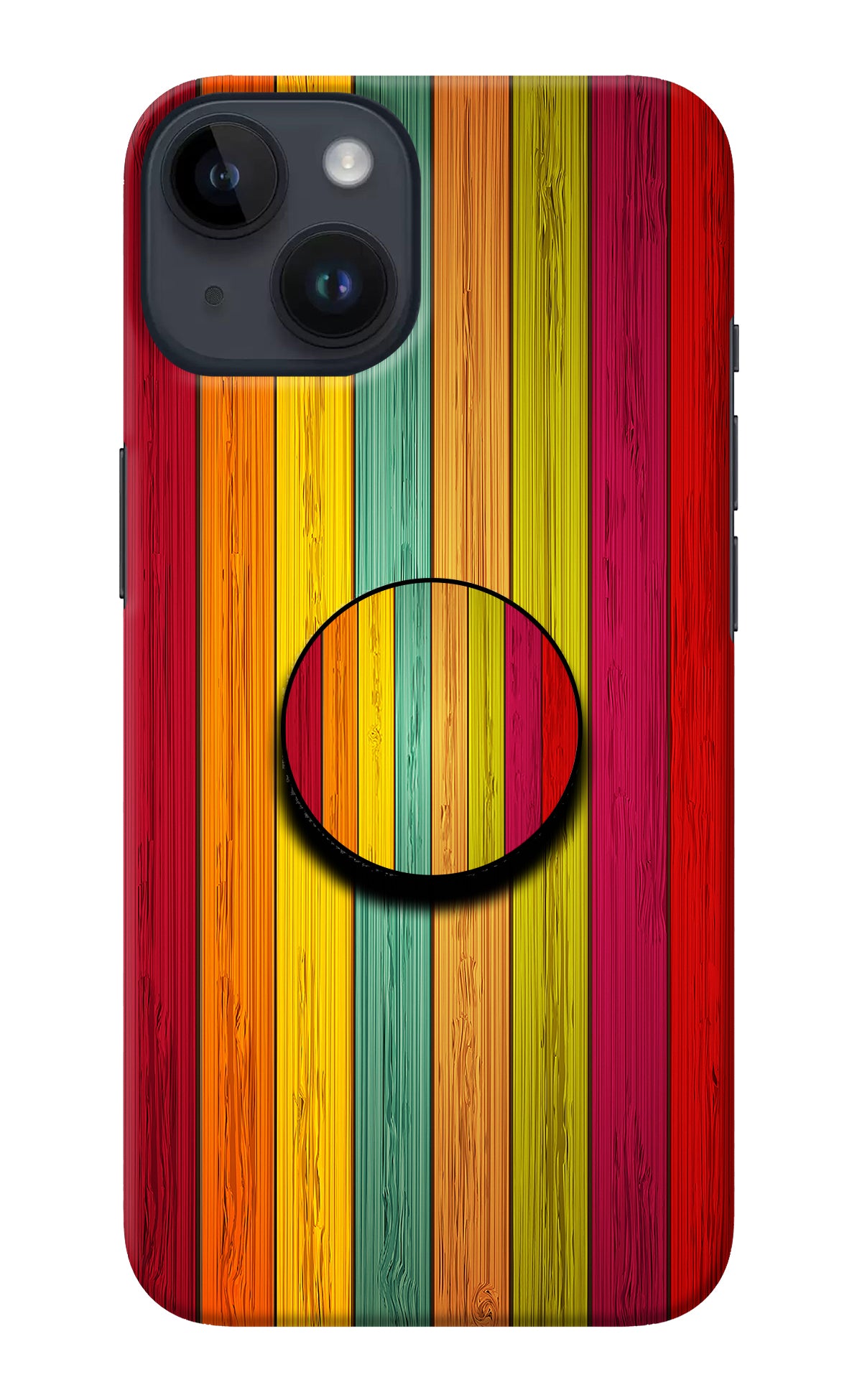 Multicolor Wooden iPhone 14 Pop Case