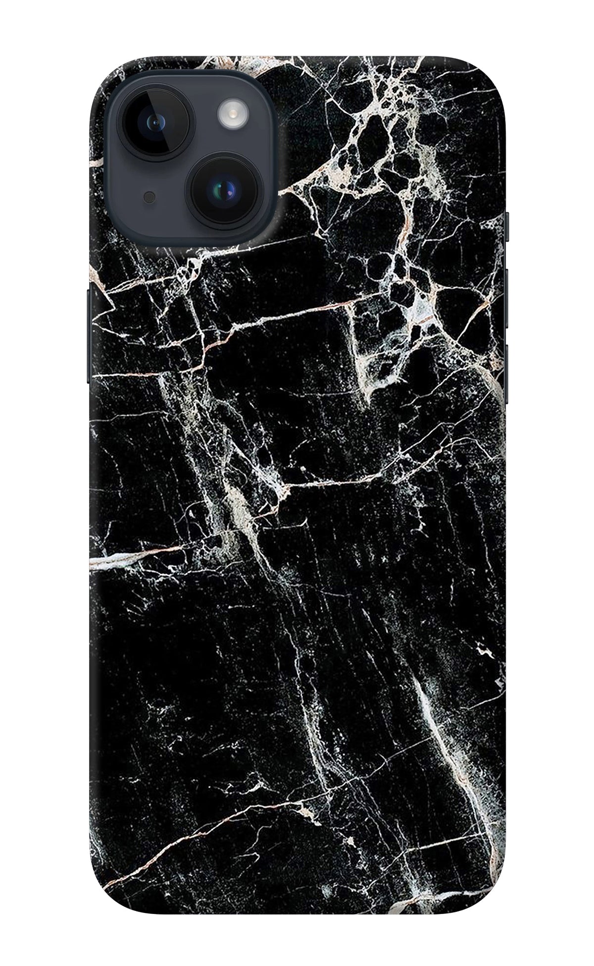 Black Marble Texture iPhone 14 Plus Back Cover