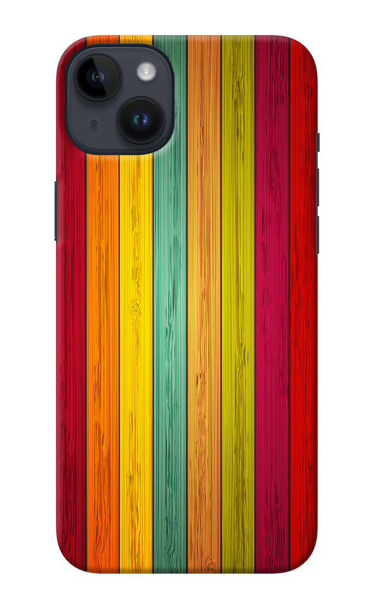 Multicolor Wooden iPhone 14 Plus Back Cover