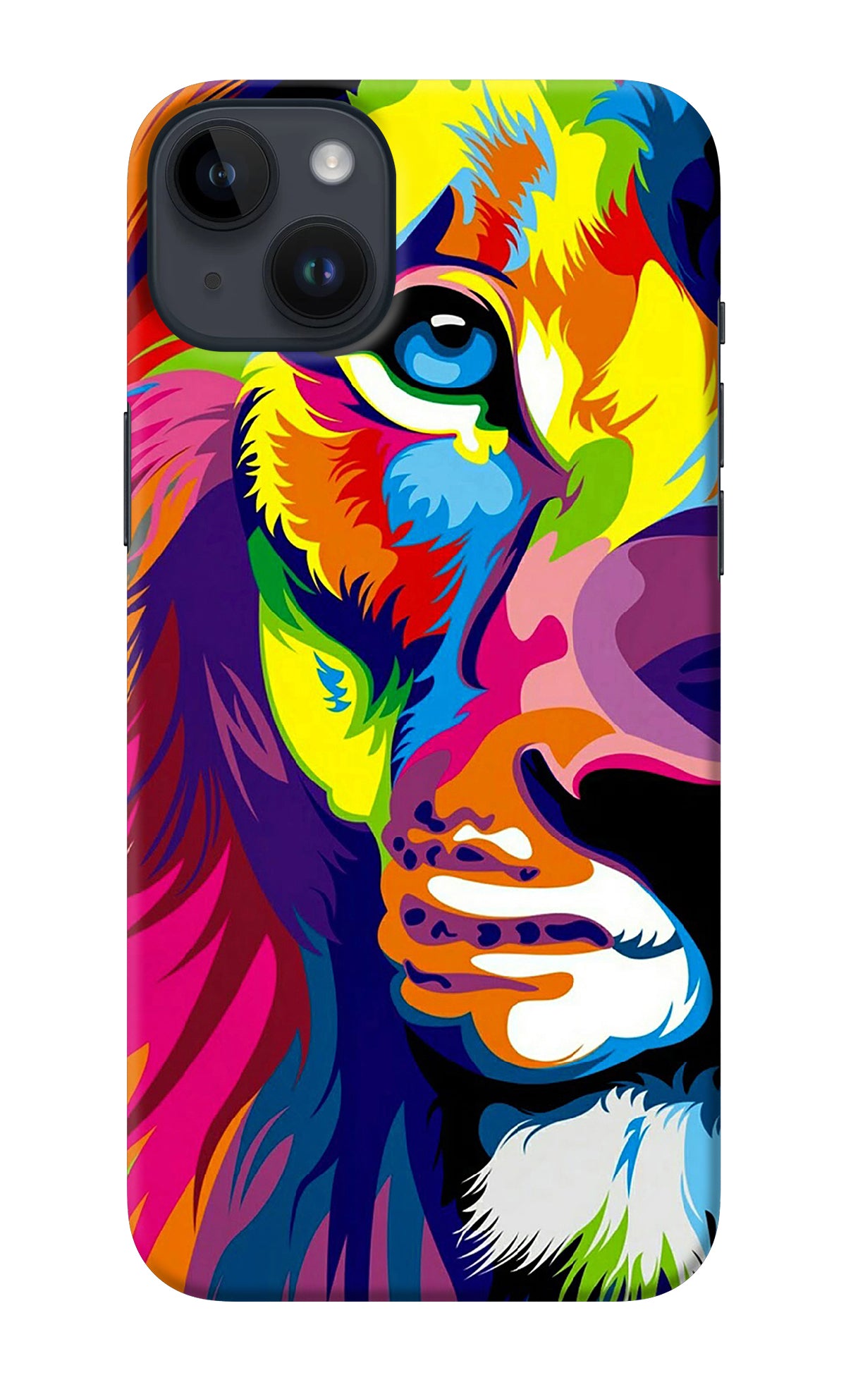 Lion Half Face iPhone 14 Plus Back Cover