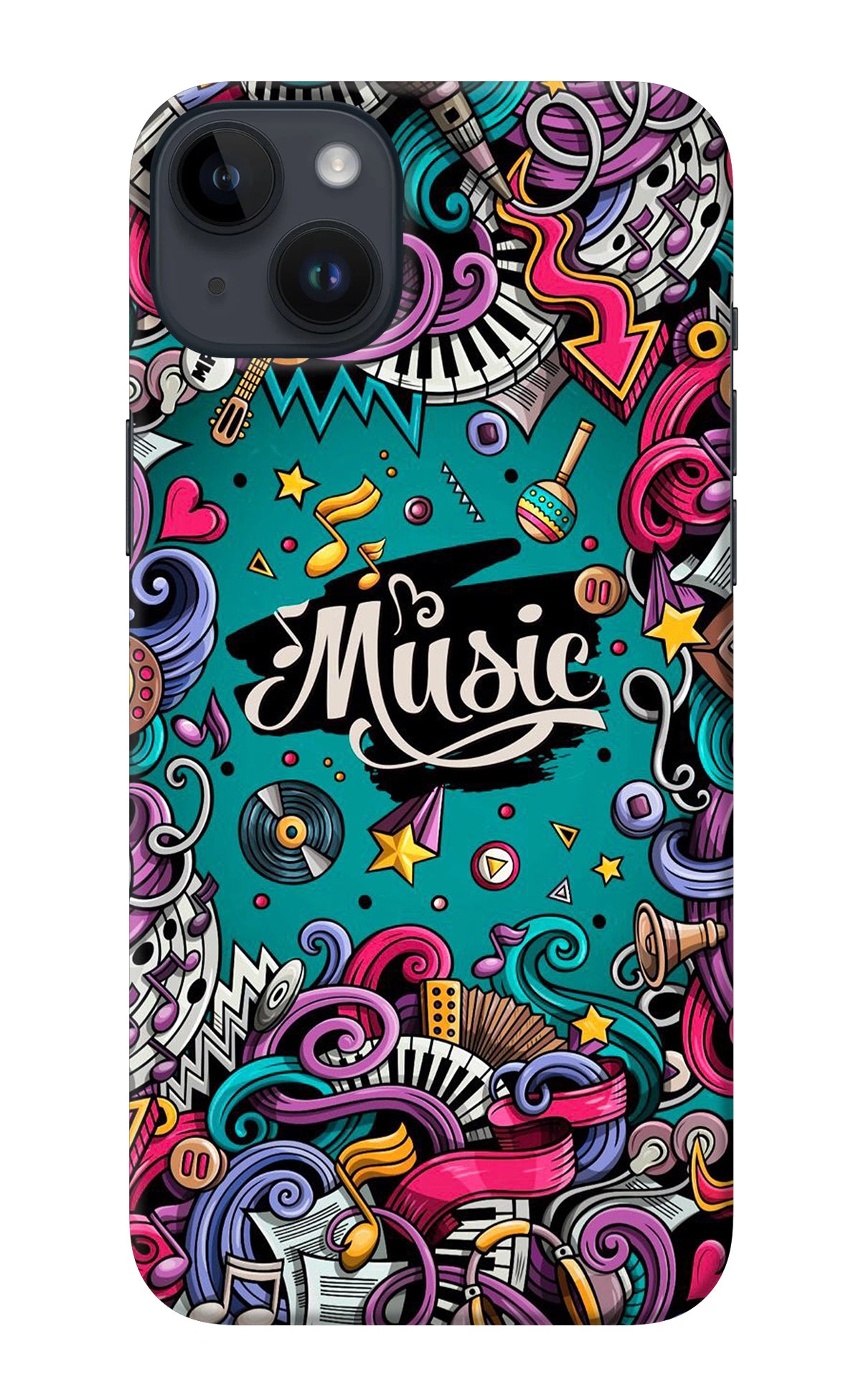 Music Graffiti iPhone 14 Plus Back Cover