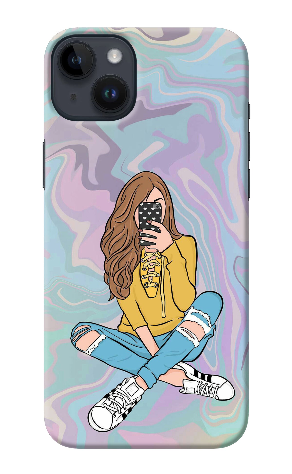 Selfie Girl iPhone 14 Plus Back Cover