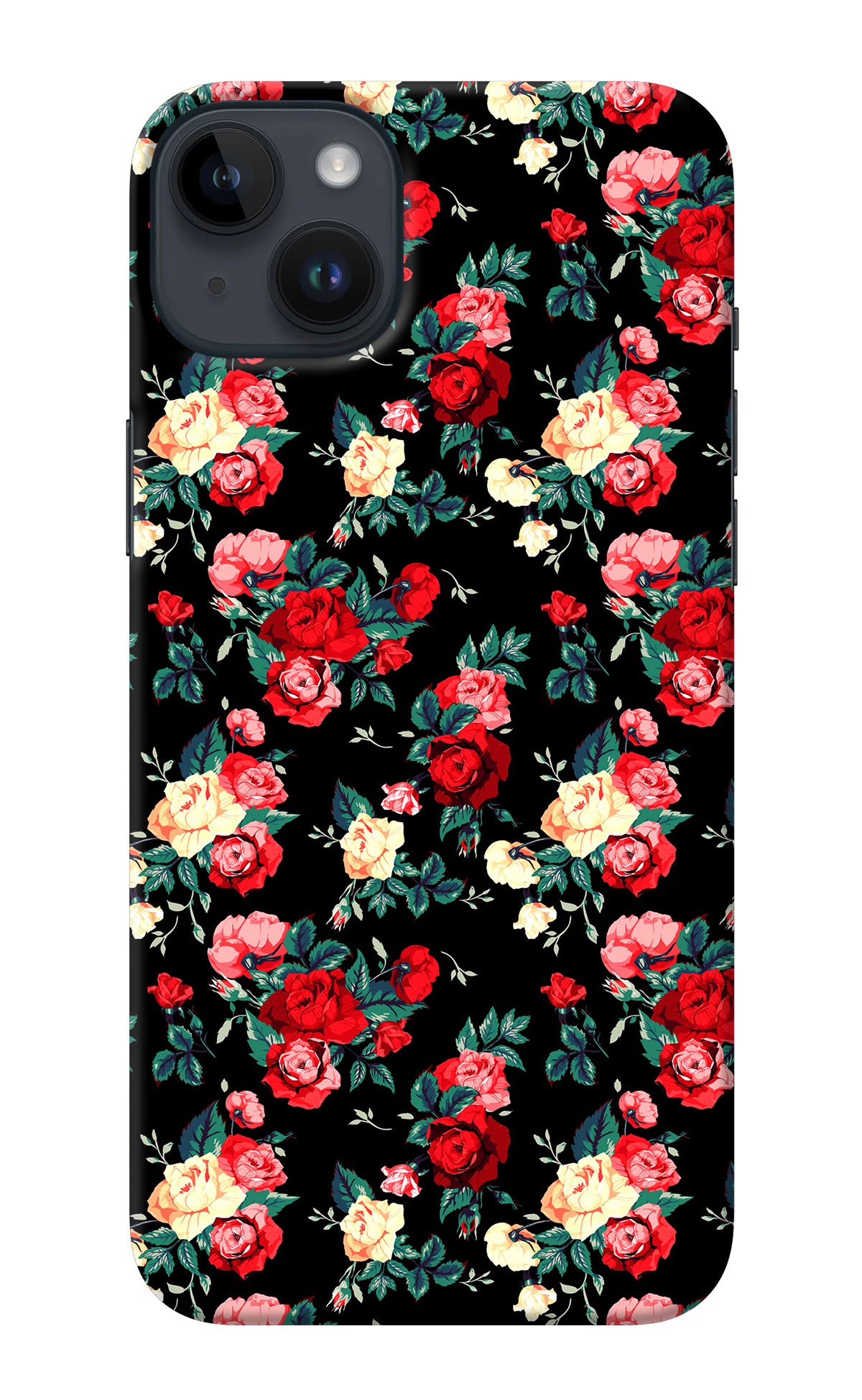 Rose Pattern iPhone 14 Plus Back Cover