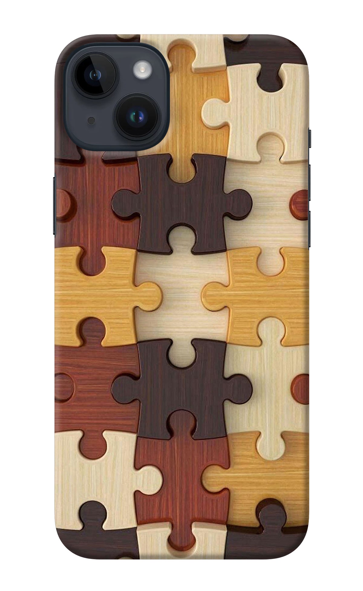 Wooden Puzzle iPhone 14 Plus Back Cover