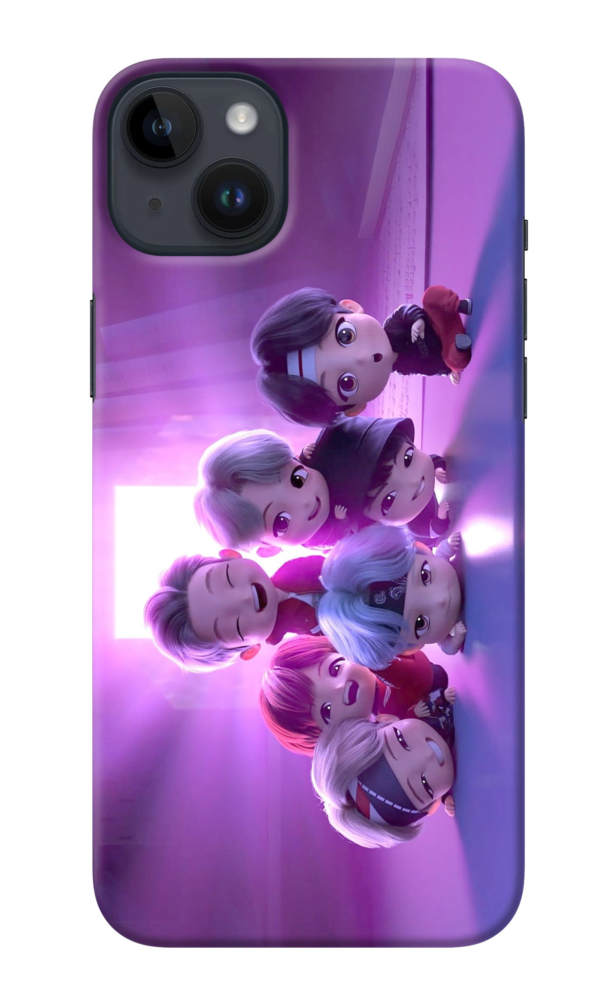 BTS Chibi iPhone 14 Plus Back Cover