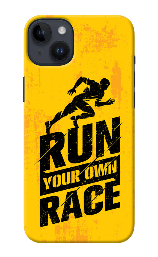 Run Your Own Race iPhone 14 Plus Back Cover