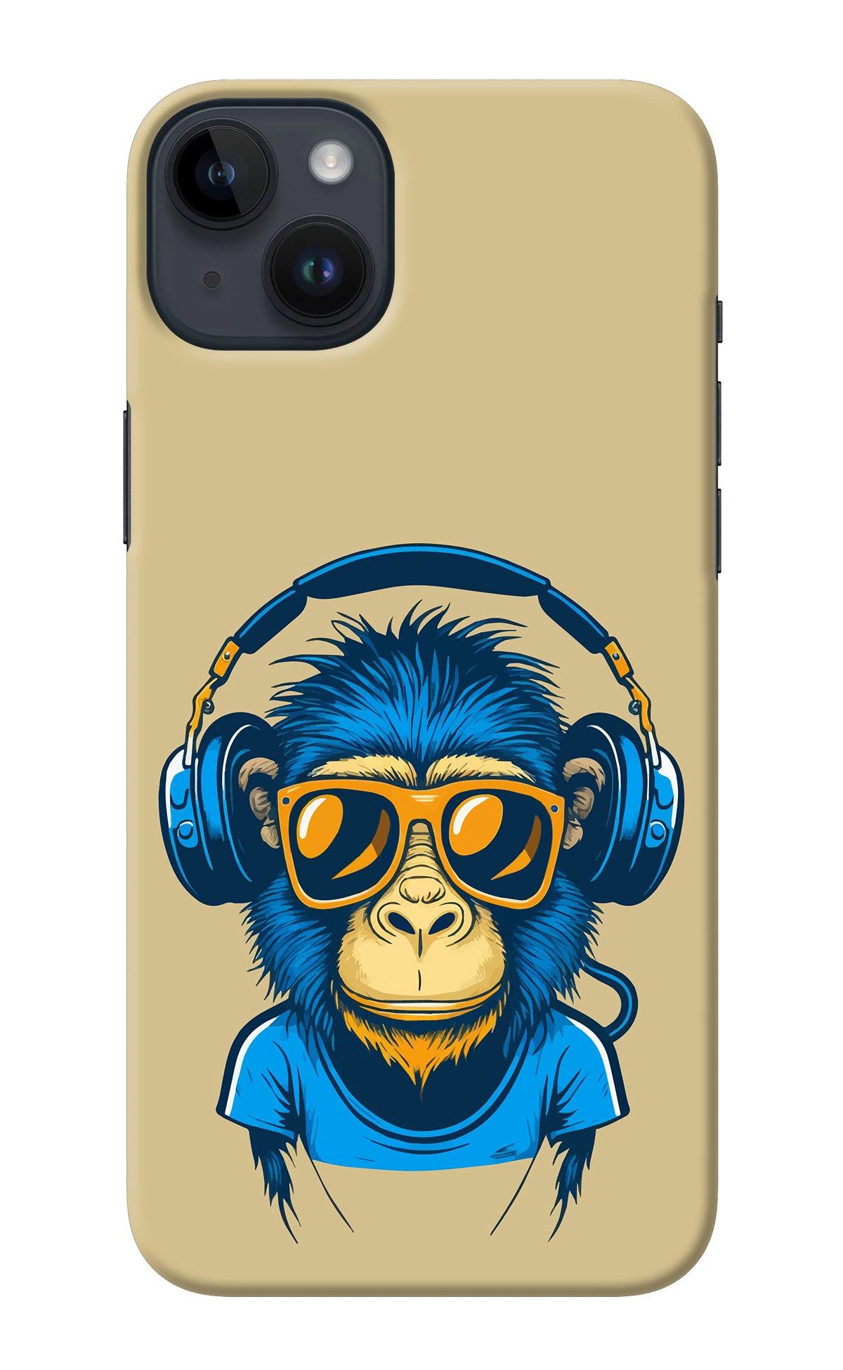 Monkey Headphone iPhone 14 Plus Back Cover