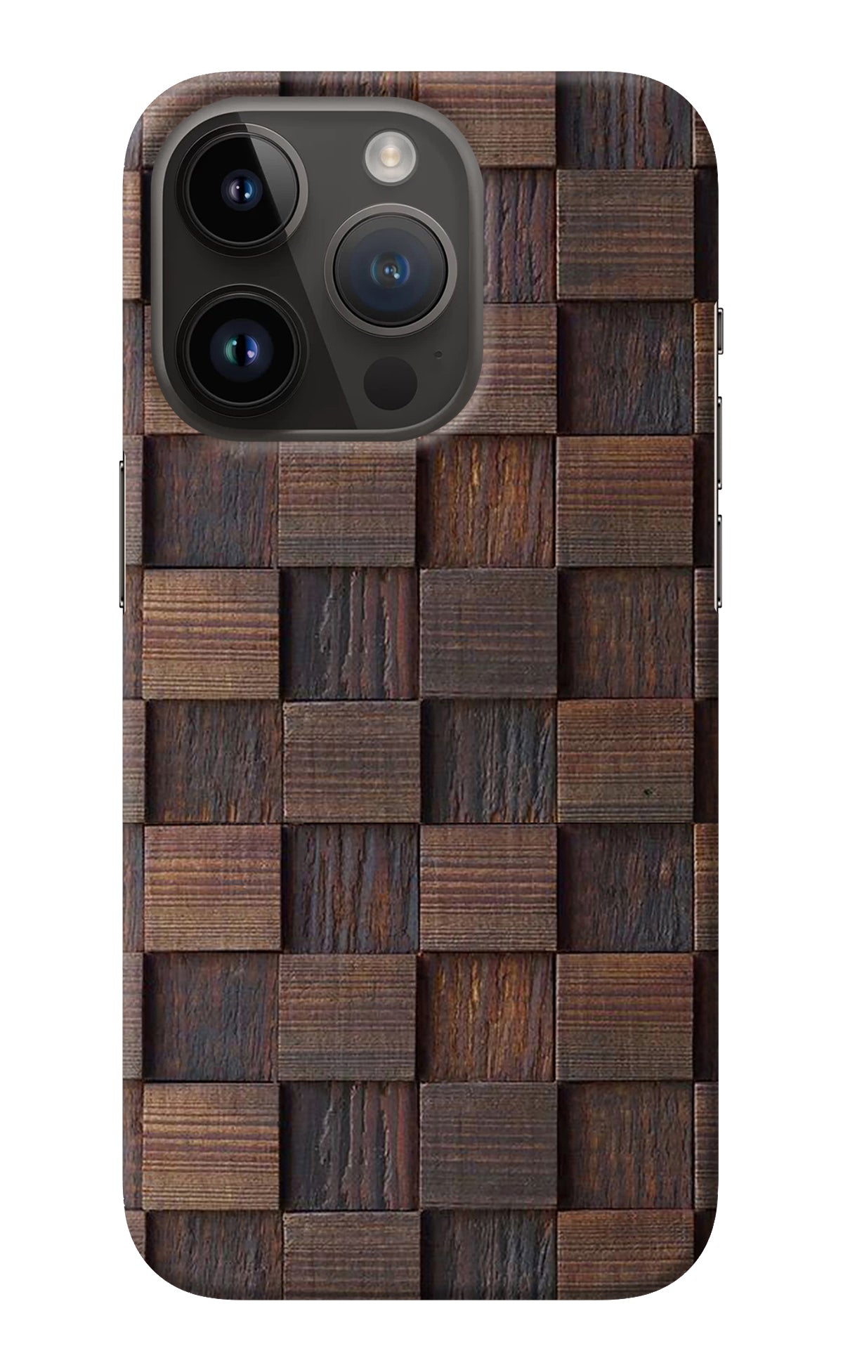 Wooden Cube Design iPhone 14 Pro Back Cover