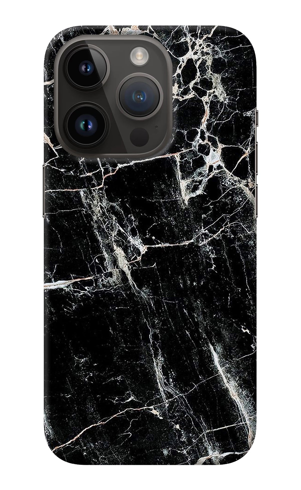 Black Marble Texture iPhone 14 Pro Back Cover