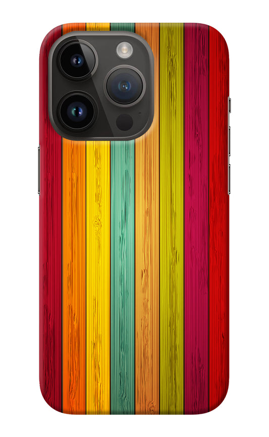 Multicolor Wooden iPhone 14 Pro Back Cover