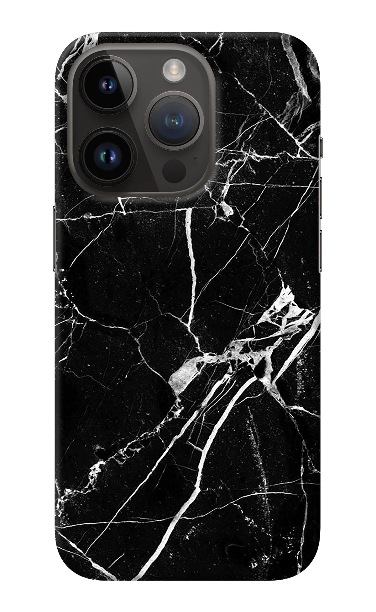 Black Marble Pattern iPhone 14 Pro Back Cover