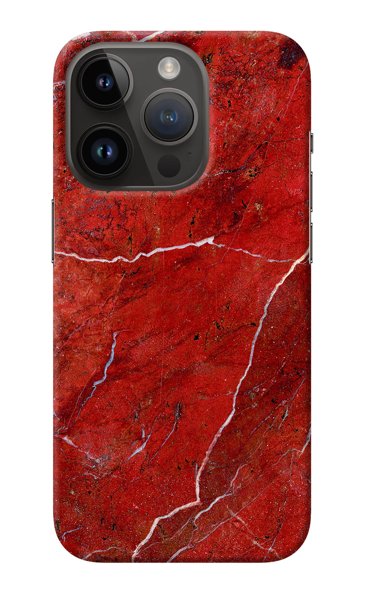 Red Marble Design iPhone 14 Pro Back Cover