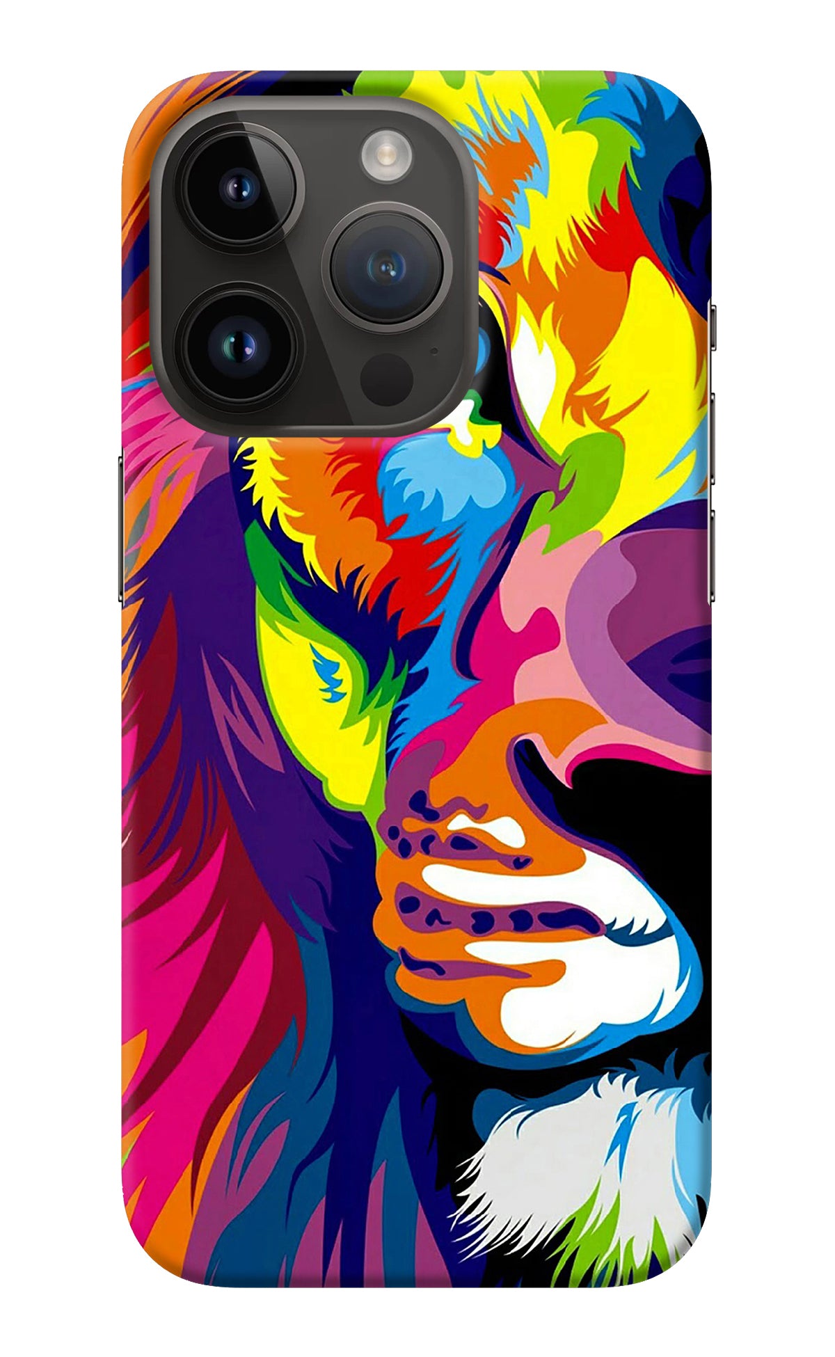 Lion Half Face iPhone 14 Pro Back Cover