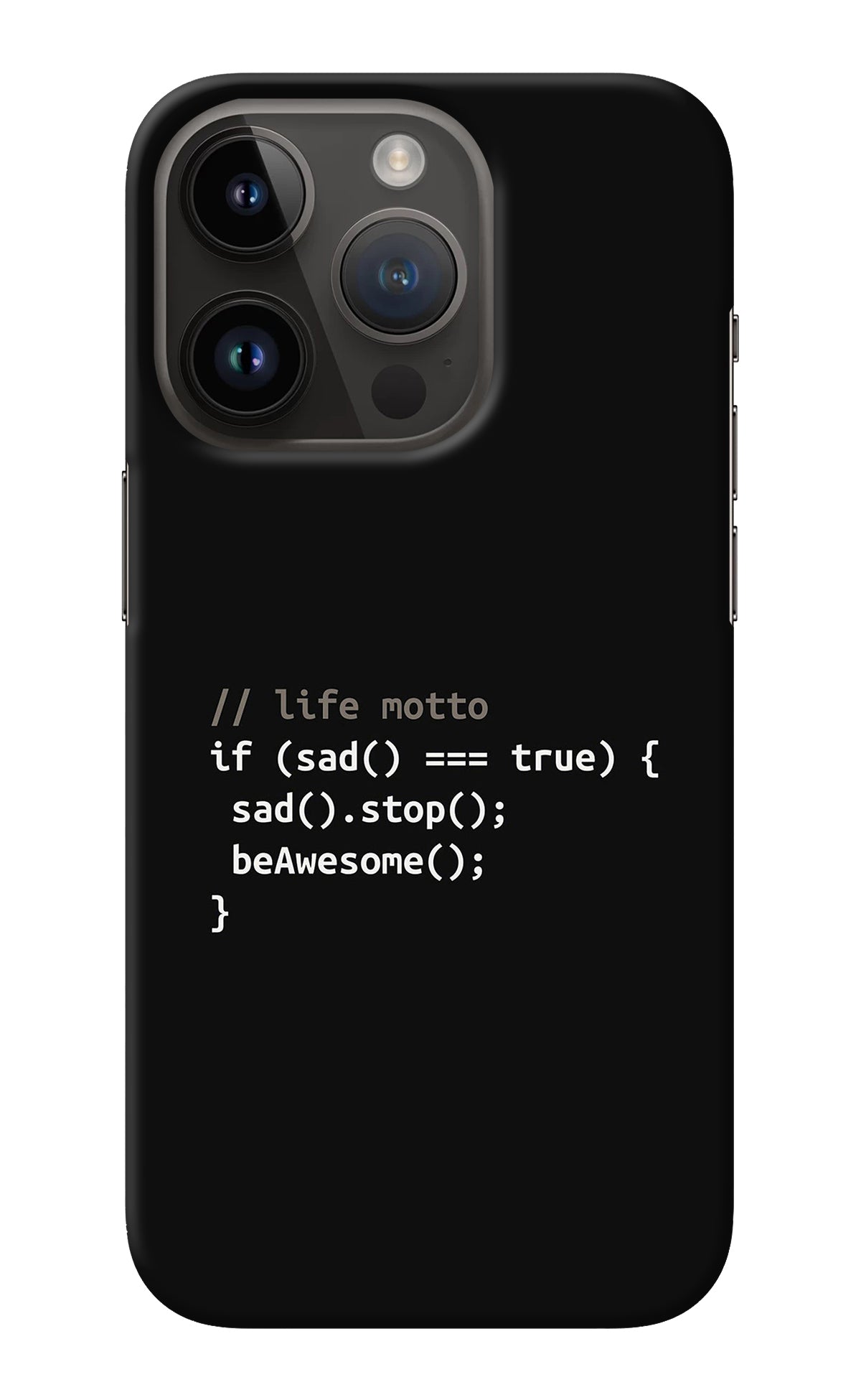 Life Motto Code iPhone 14 Pro Back Cover