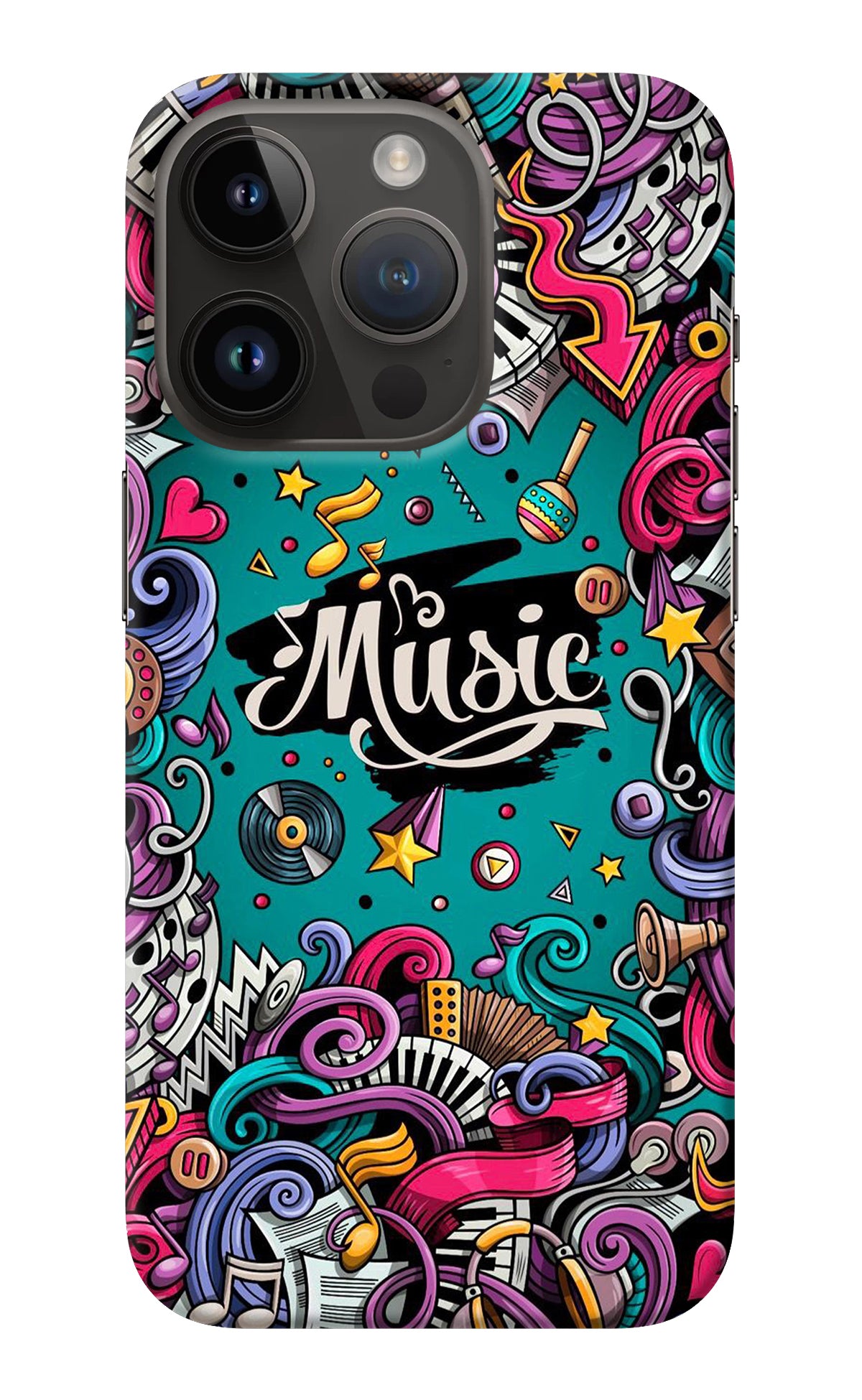 Music Graffiti iPhone 14 Pro Back Cover