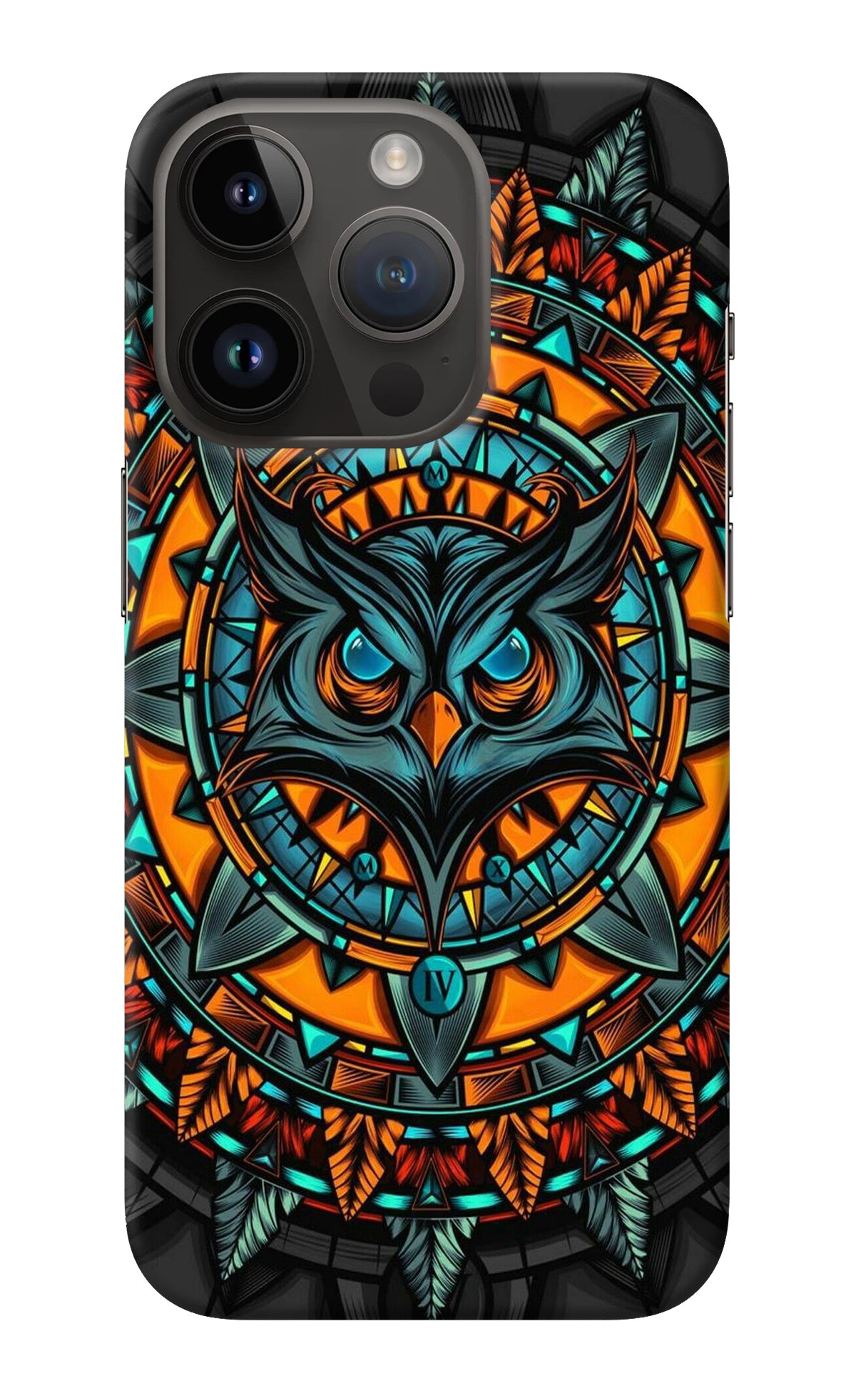 Angry Owl Art iPhone 14 Pro Back Cover