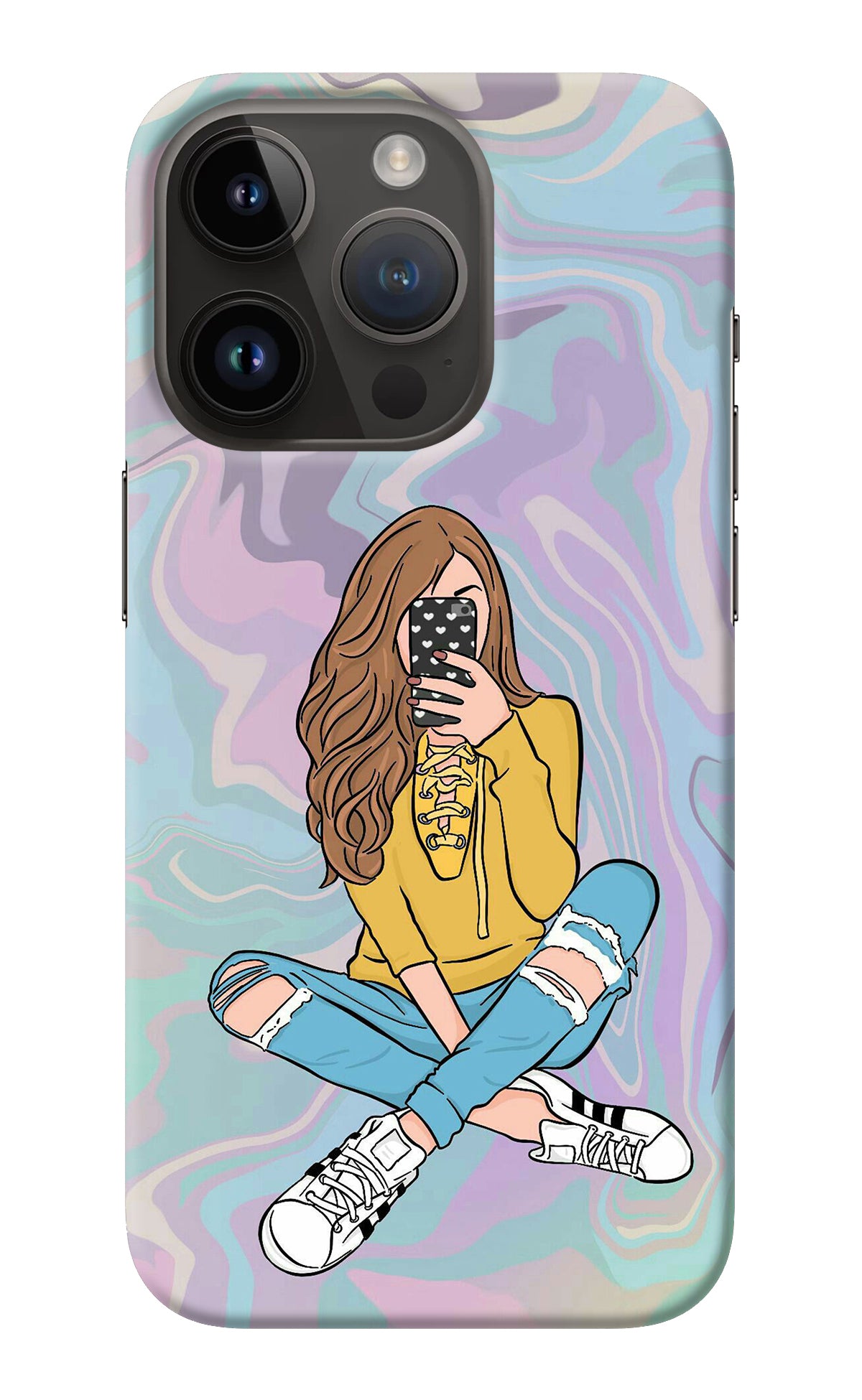 Selfie Girl iPhone 14 Pro Back Cover