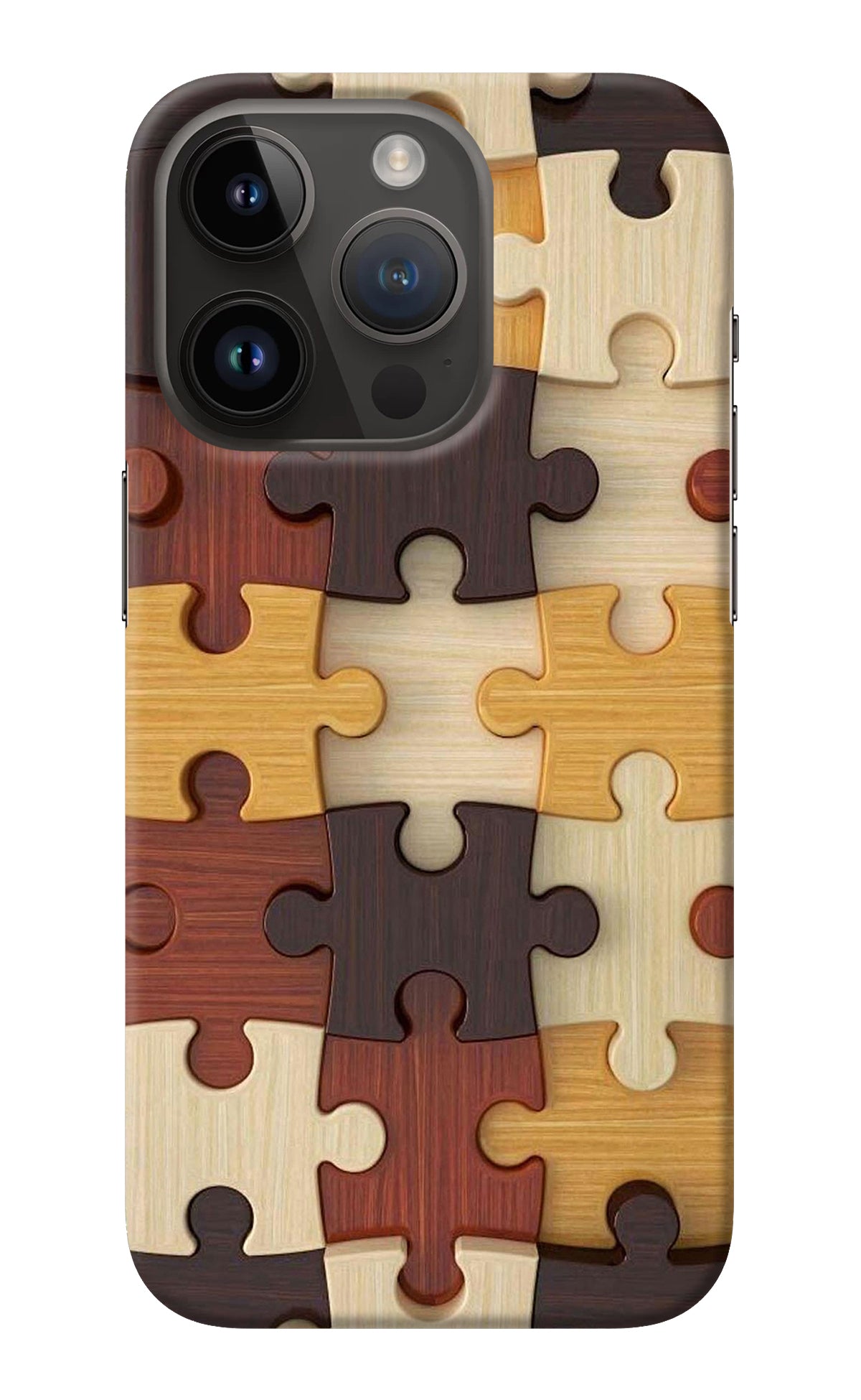 Wooden Puzzle iPhone 14 Pro Back Cover