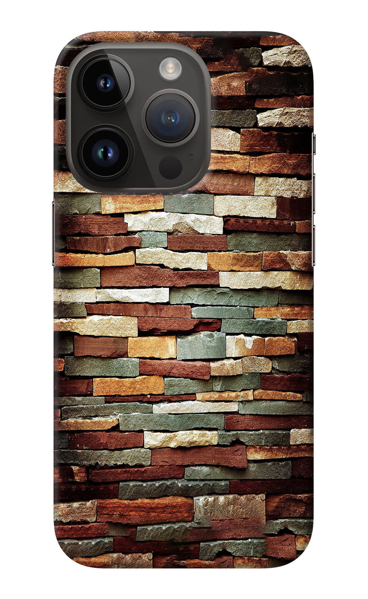 Bricks Pattern iPhone 14 Pro Back Cover