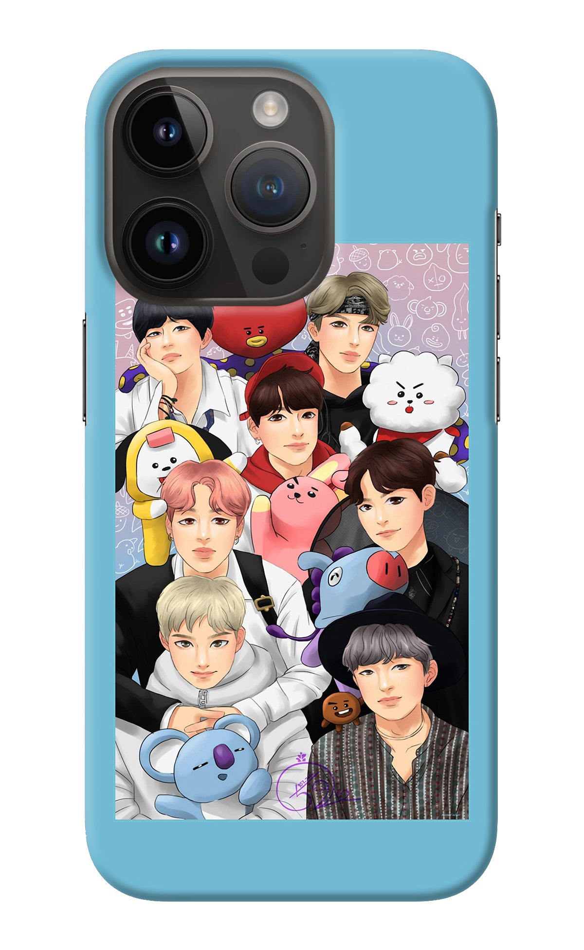 BTS with animals iPhone 14 Pro Back Cover