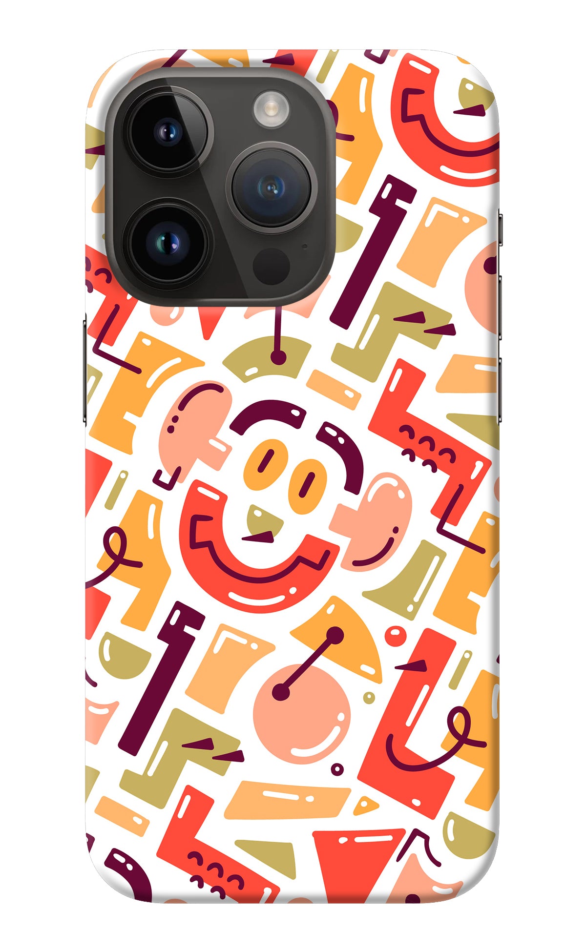 Doodle Pattern iPhone 14 Pro Back Cover