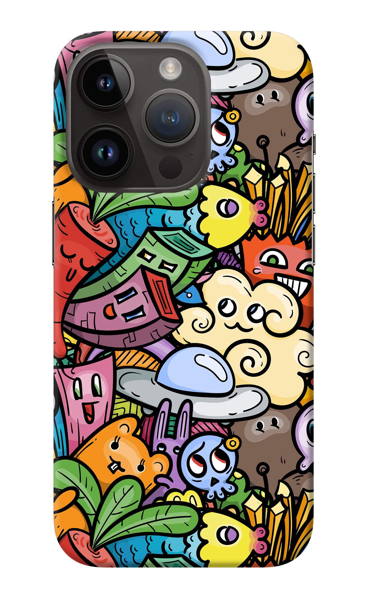 Veggie Doodle iPhone 14 Pro Back Cover