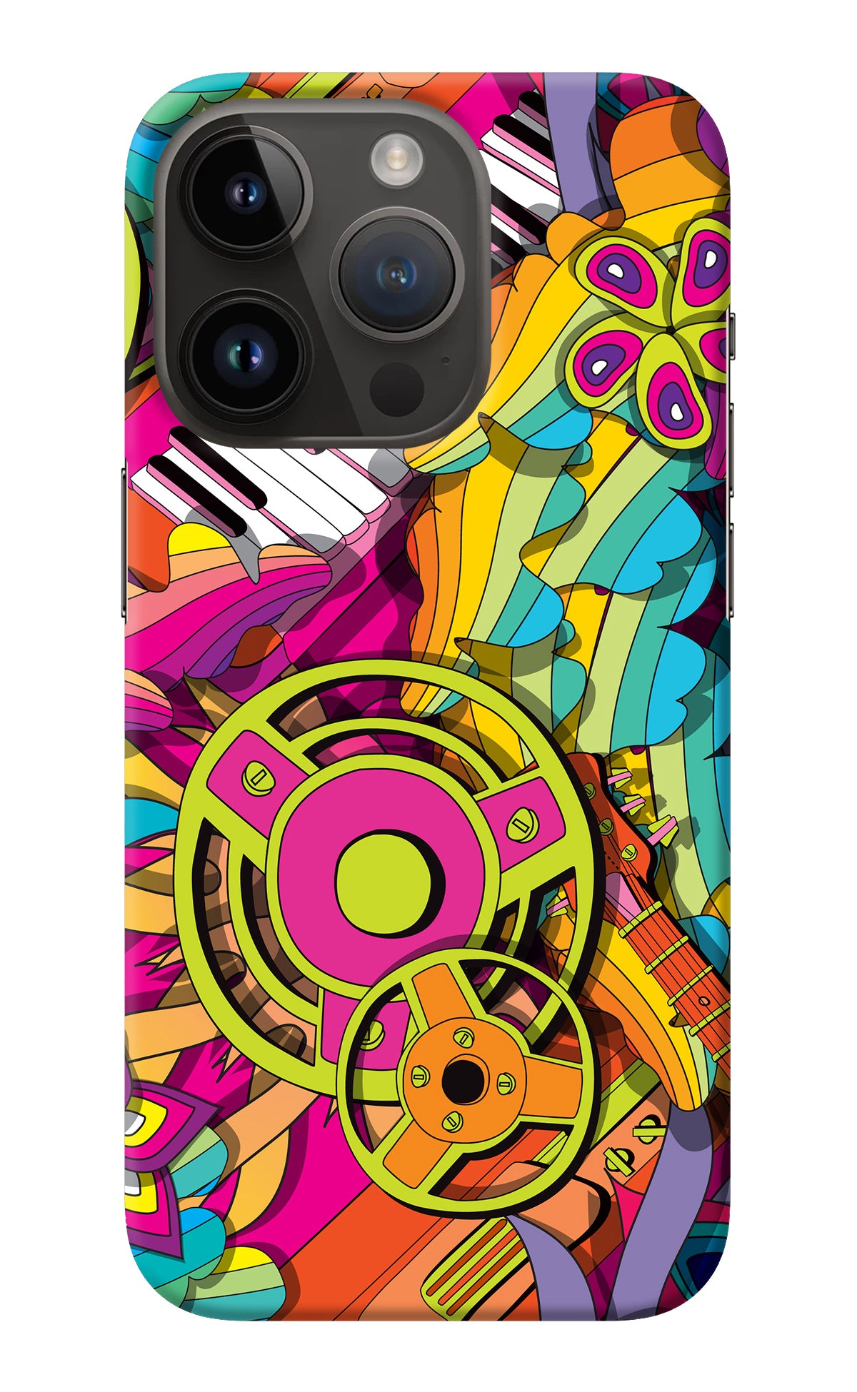 Music Doodle iPhone 14 Pro Back Cover