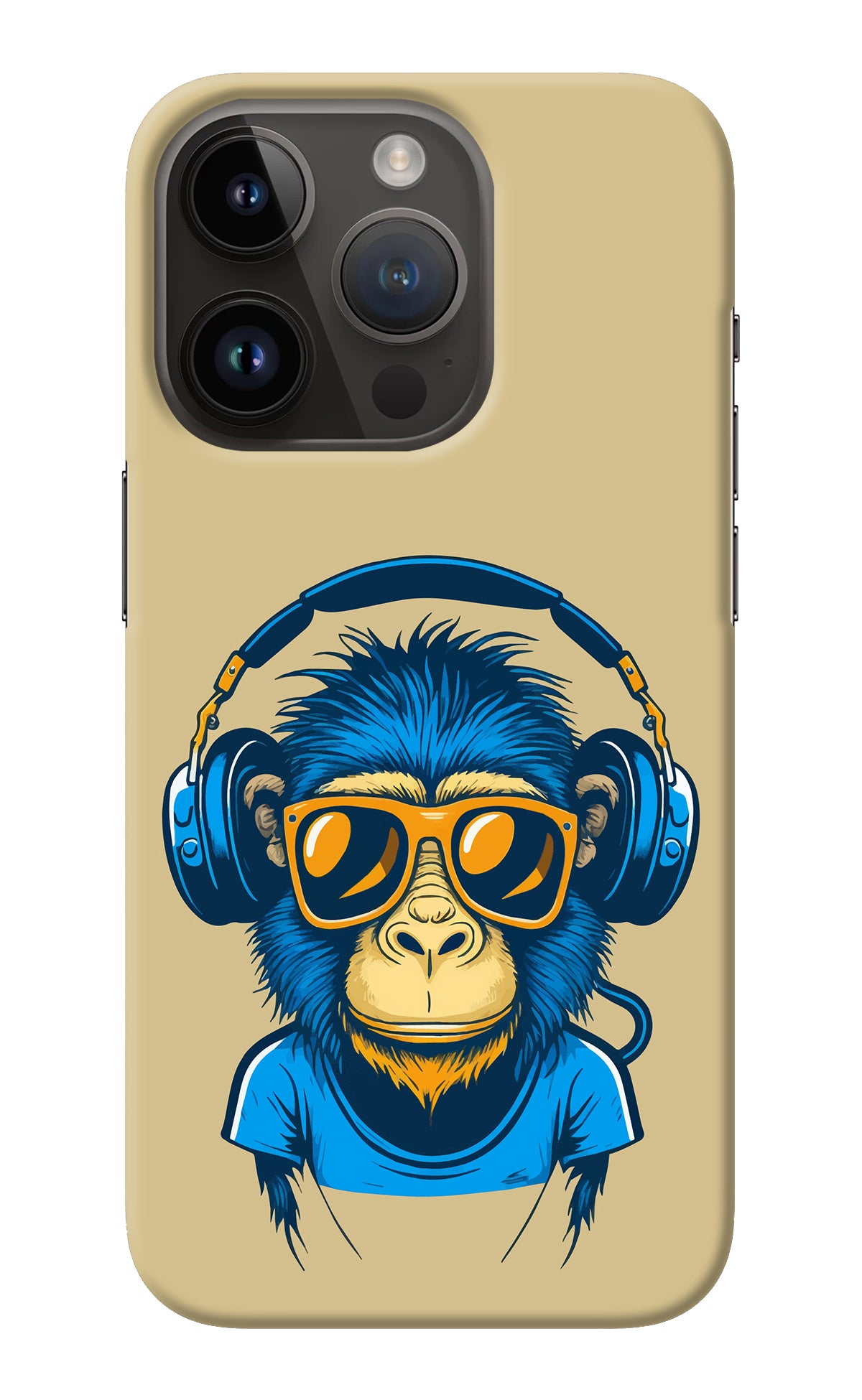 Monkey Headphone iPhone 14 Pro Back Cover