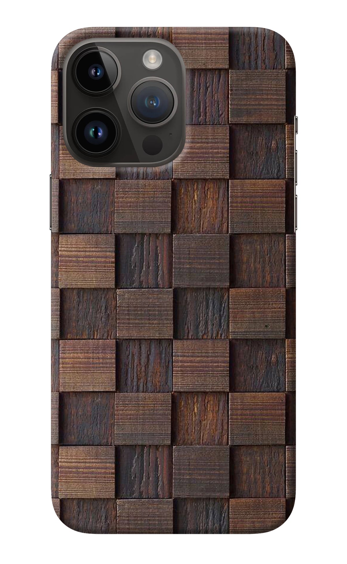 Wooden Cube Design iPhone 14 Pro Max Back Cover