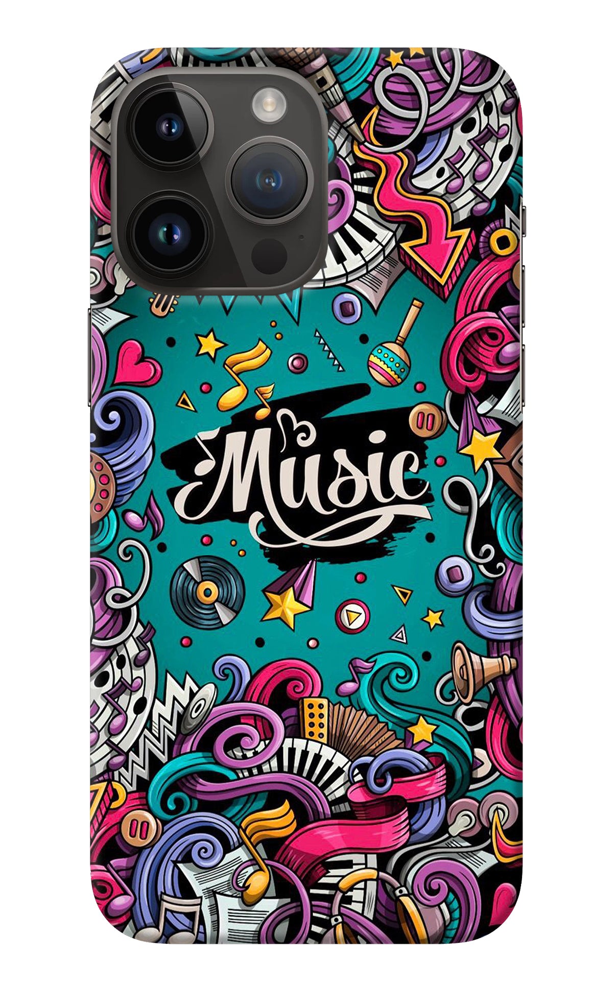 Music Graffiti iPhone 14 Pro Max Back Cover