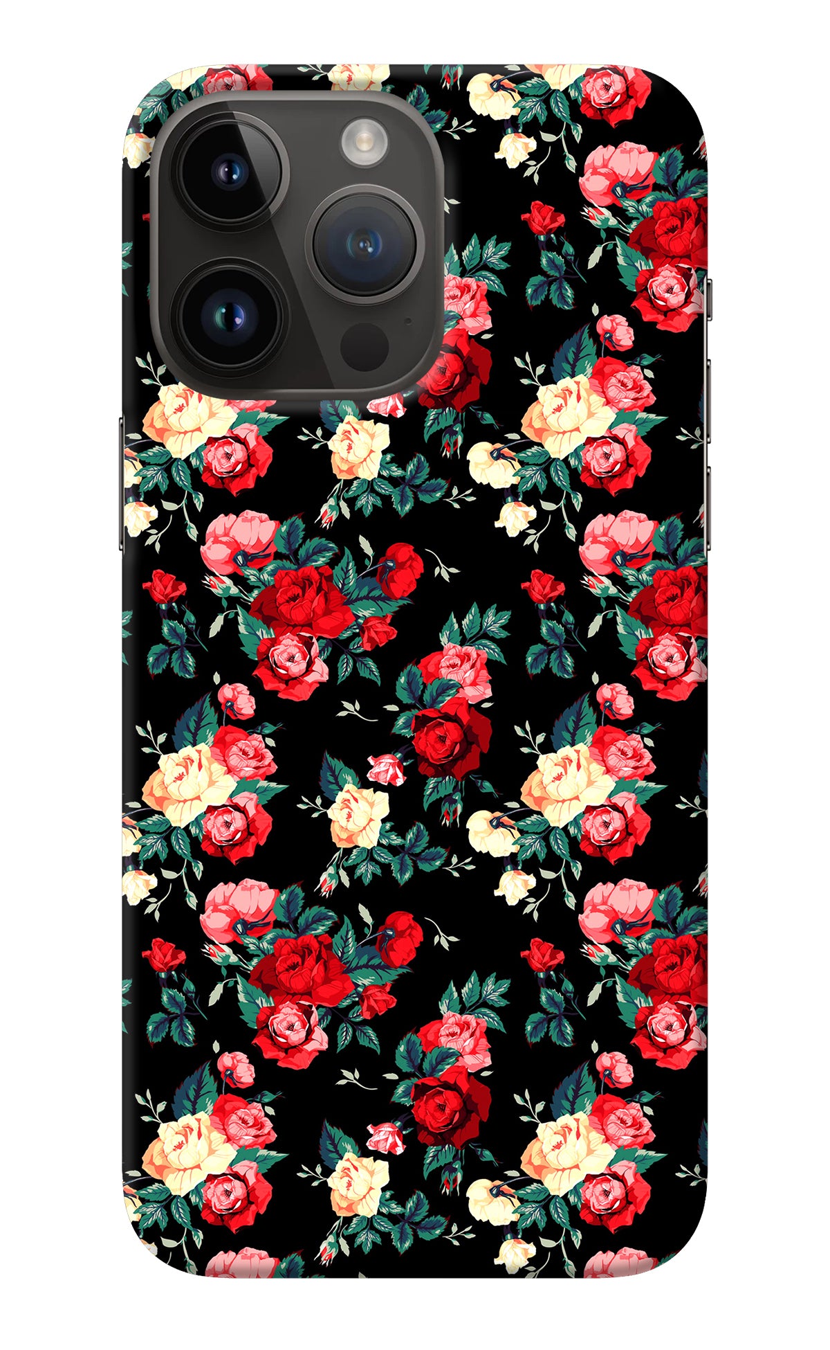 Rose Pattern iPhone 14 Pro Max Back Cover