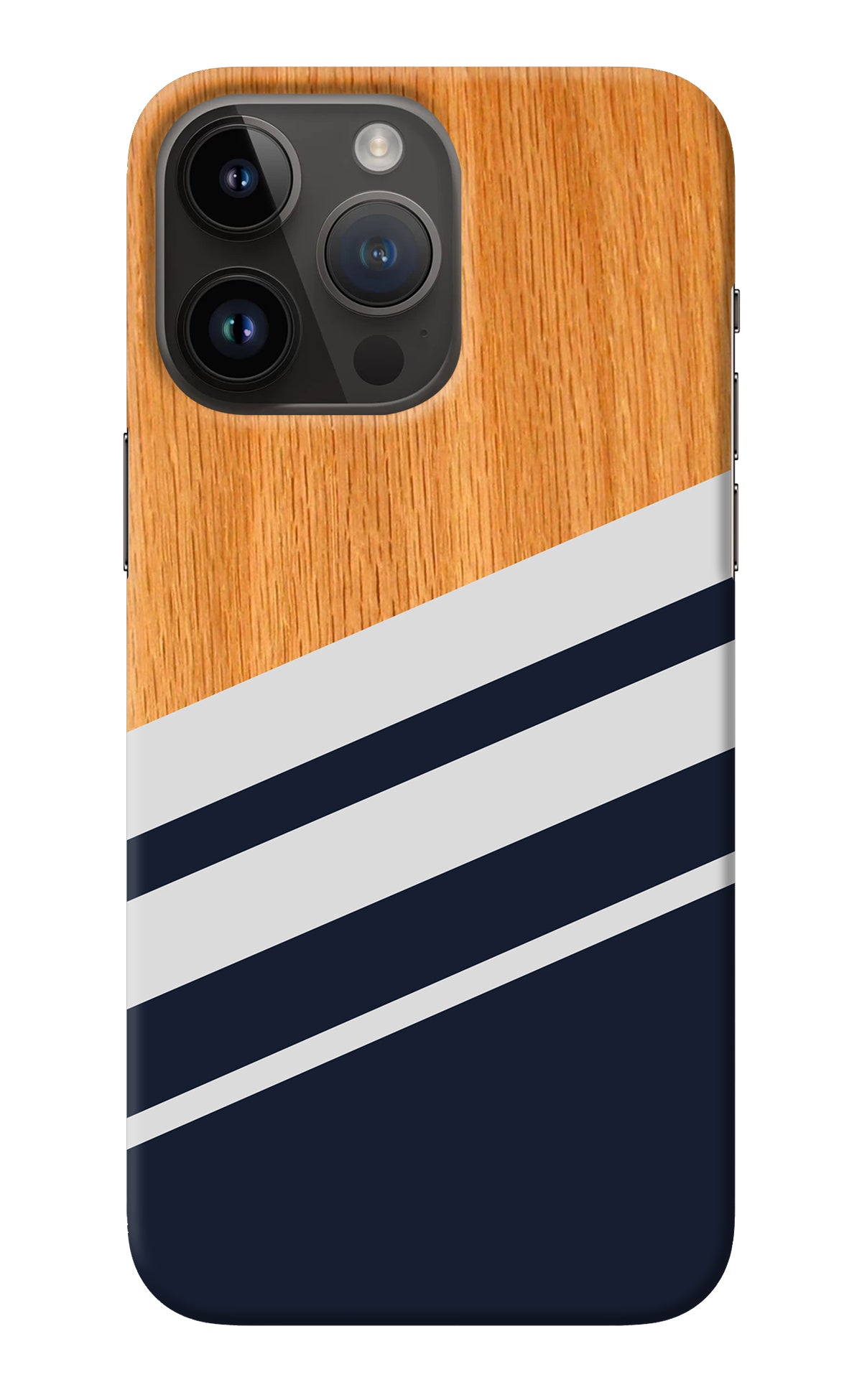 Blue and white wooden iPhone 14 Pro Max Back Cover