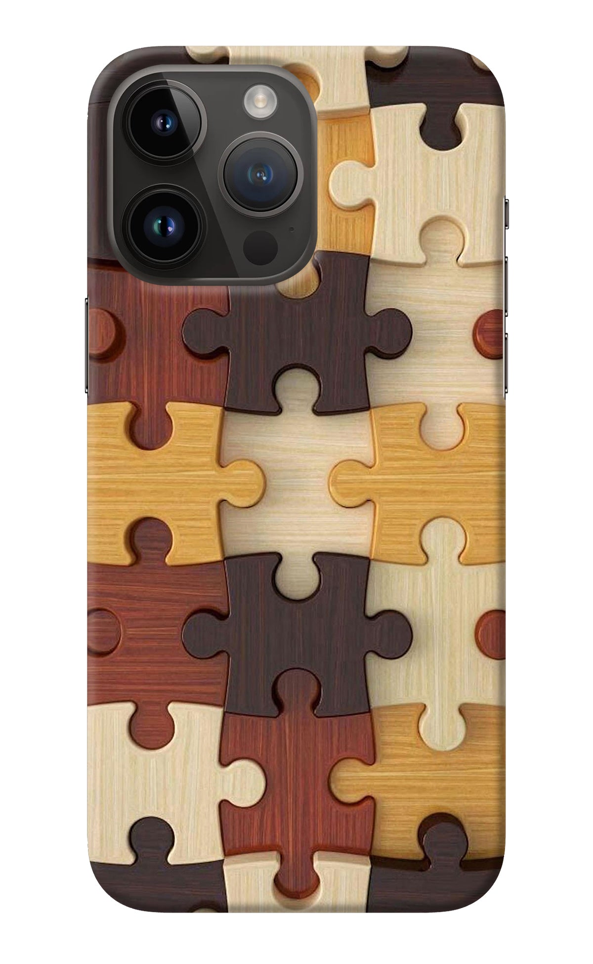 Wooden Puzzle iPhone 14 Pro Max Back Cover