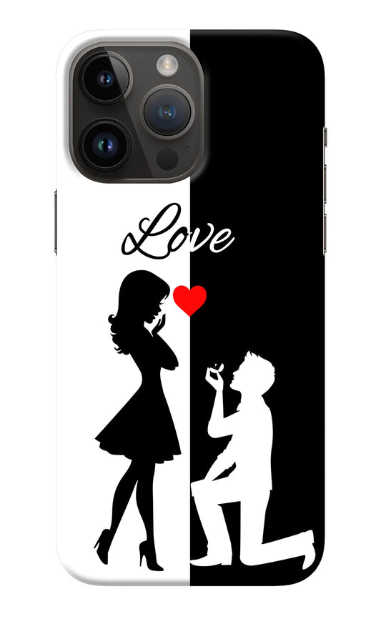 Love Propose Black And White iPhone 14 Pro Max Back Cover