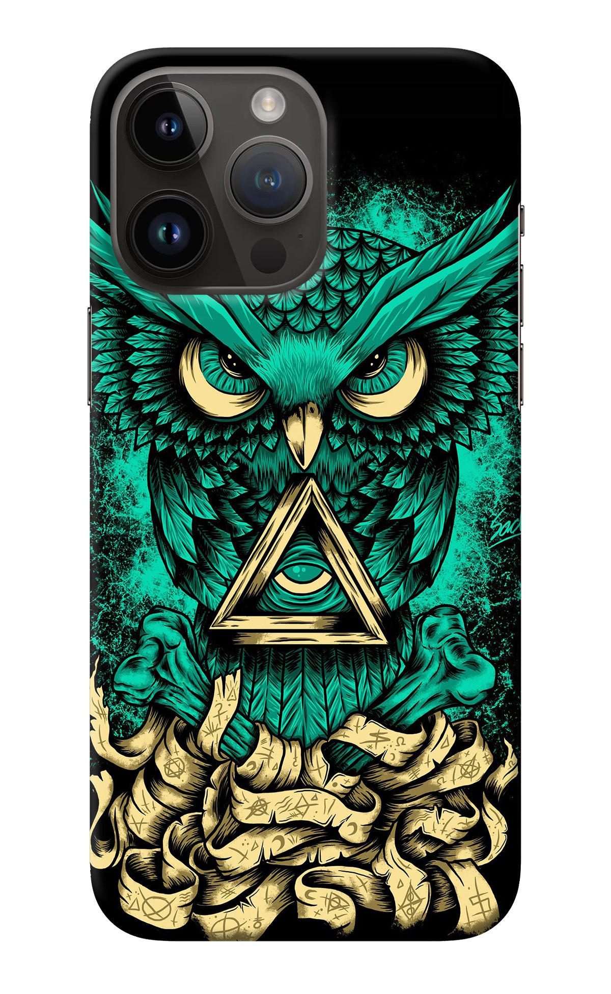 Green Owl iPhone 14 Pro Max Back Cover