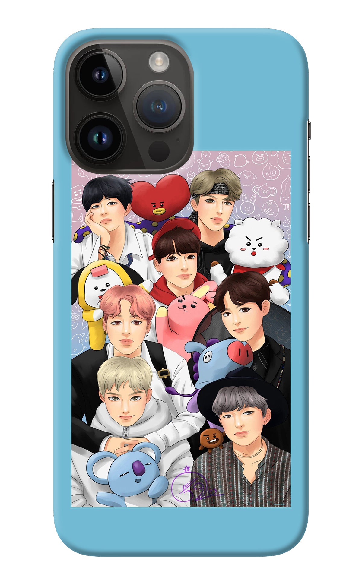 BTS with animals iPhone 14 Pro Max Back Cover