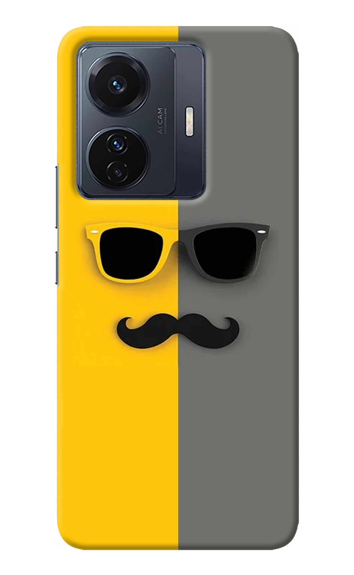 Sunglasses with Mustache Vivo T1 Pro 5G Back Cover