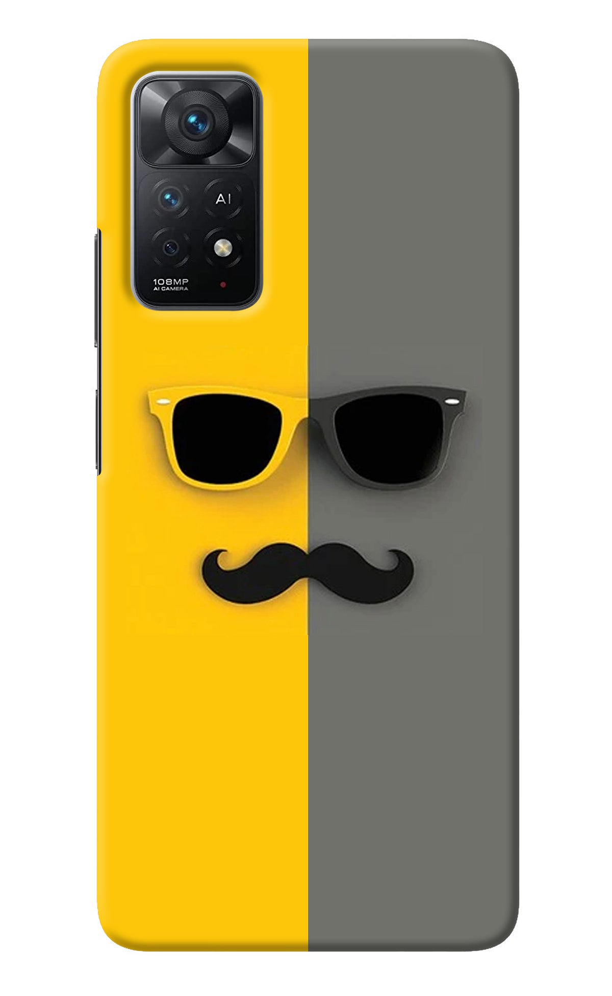 Sunglasses with Mustache Redmi Note 11 Pro+ 5G Back Cover