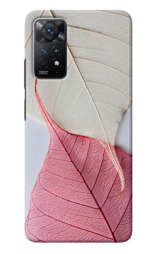 White Pink Leaf Redmi Note 11 Pro+ 5G Back Cover