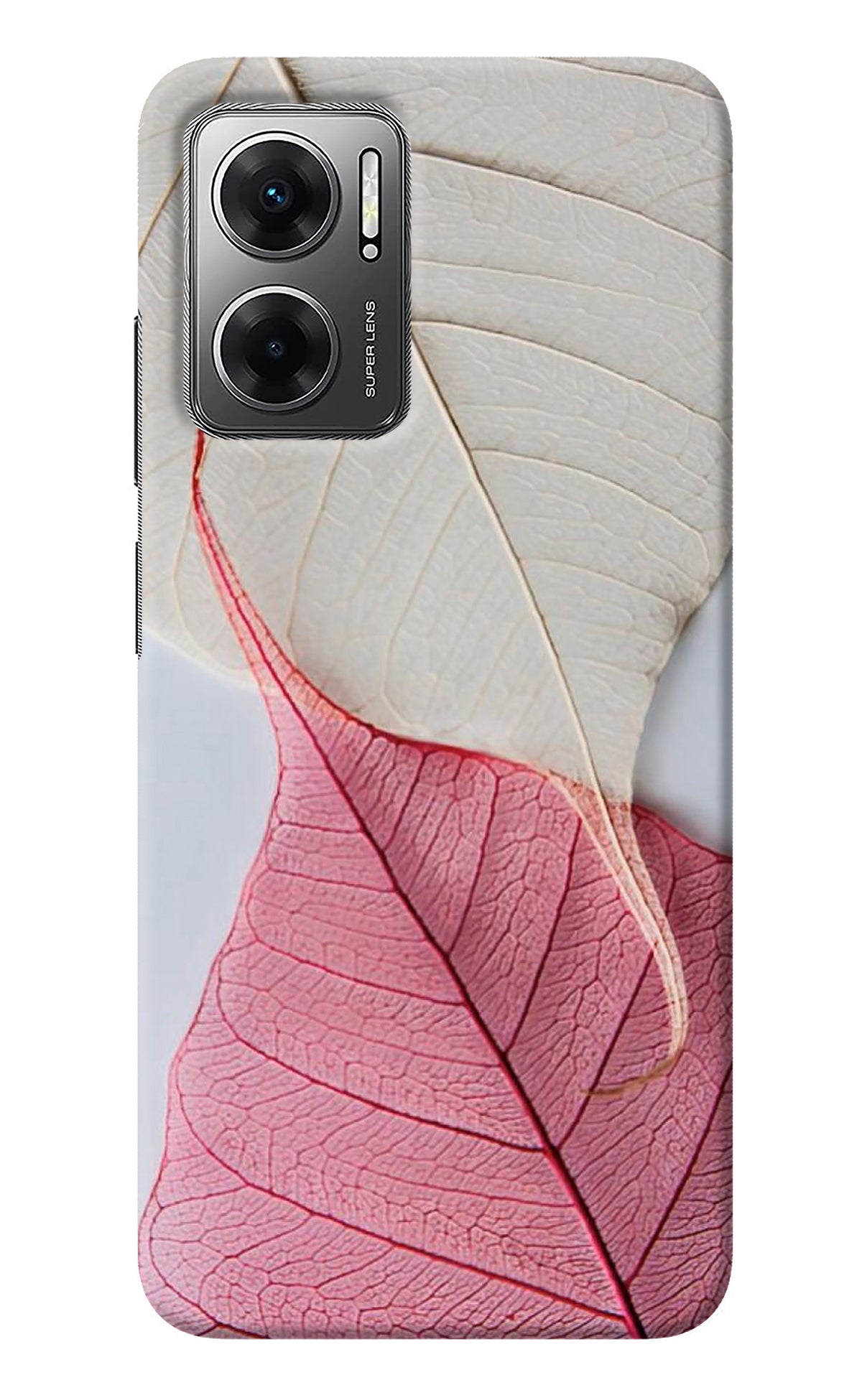 White Pink Leaf Redmi 11 Prime 5G Back Cover