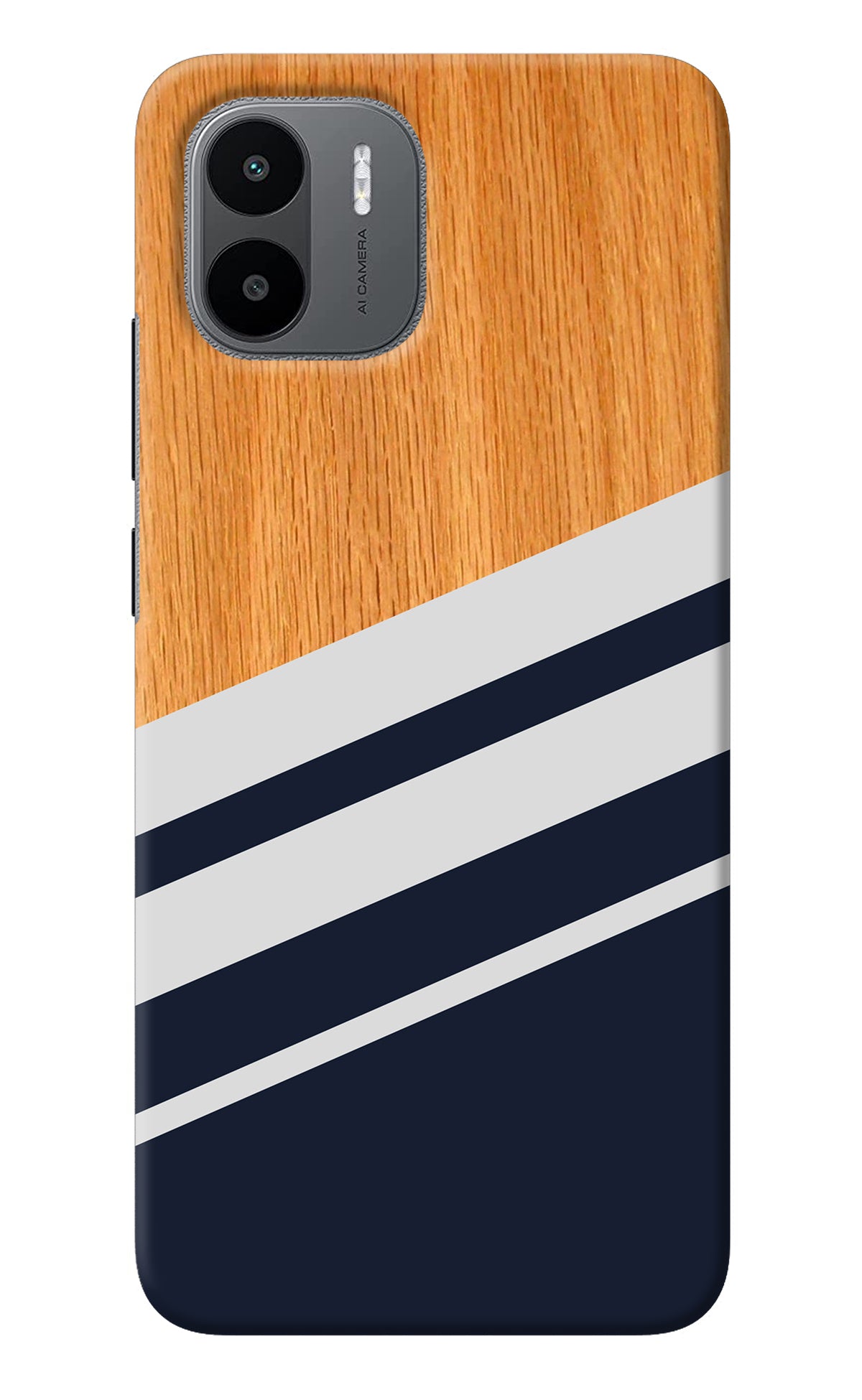 Blue and white wooden Redmi A1 Back Cover