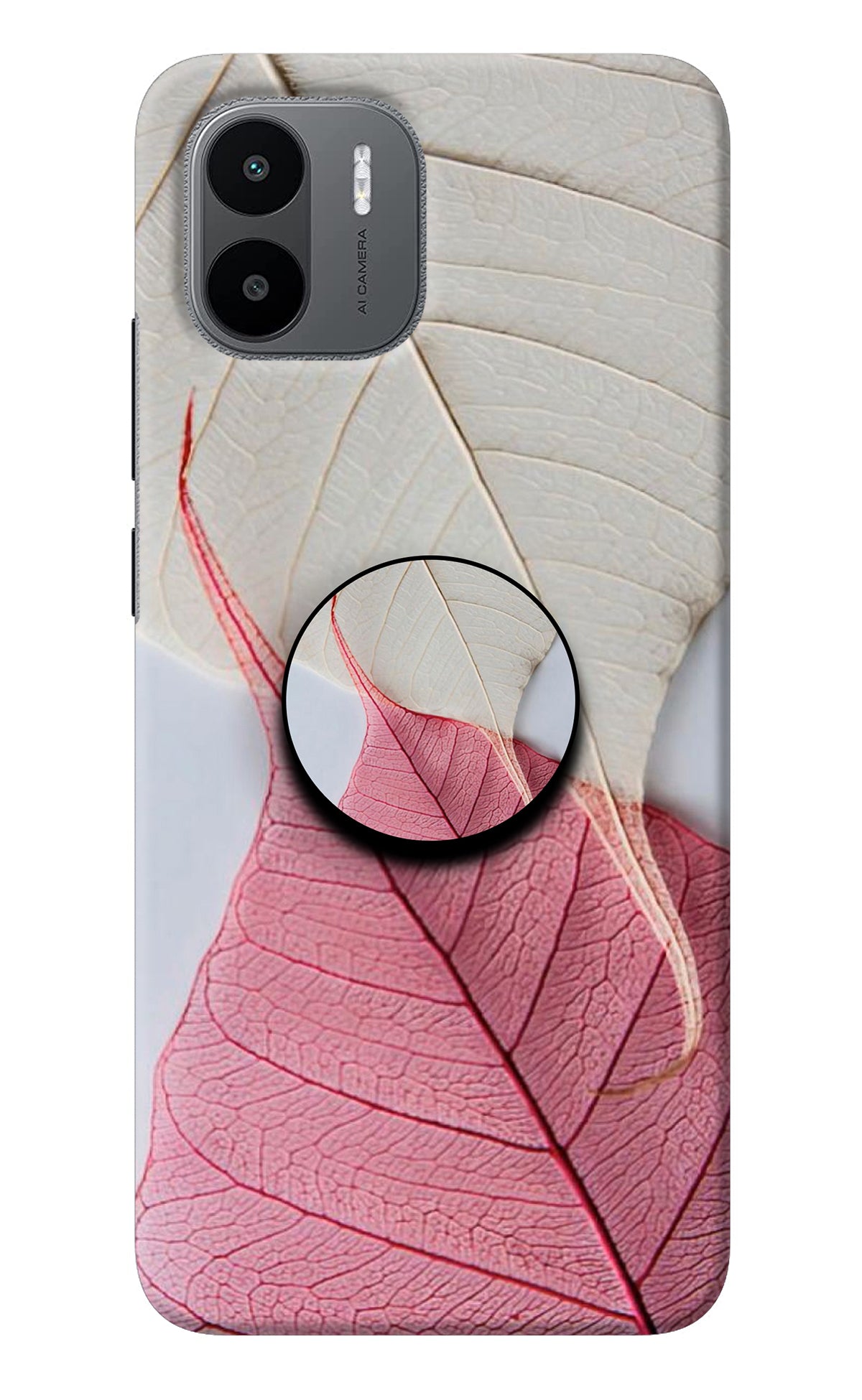 White Pink Leaf Redmi A1/A2 Pop Case