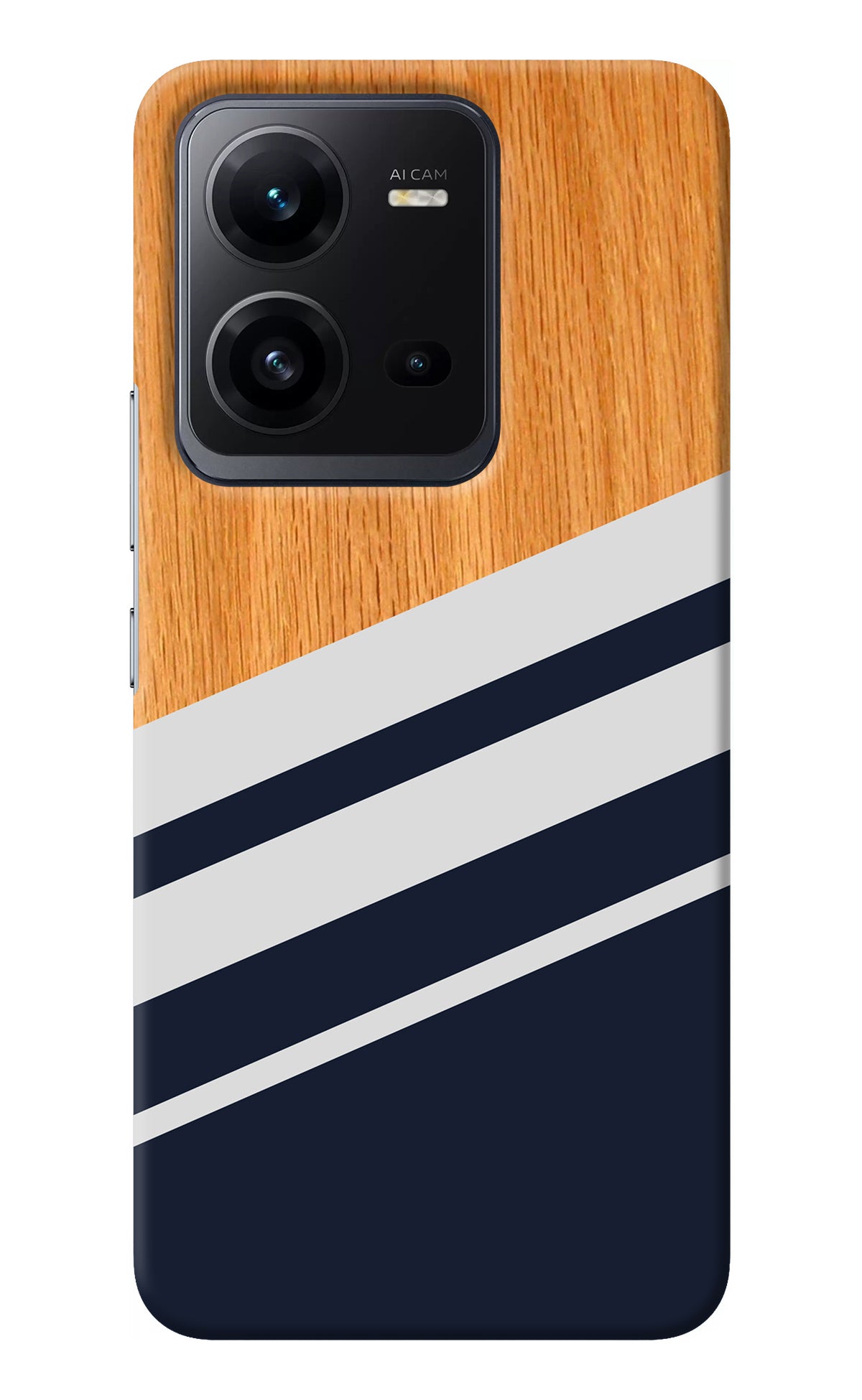 Blue and white wooden Vivo V25 5G Back Cover