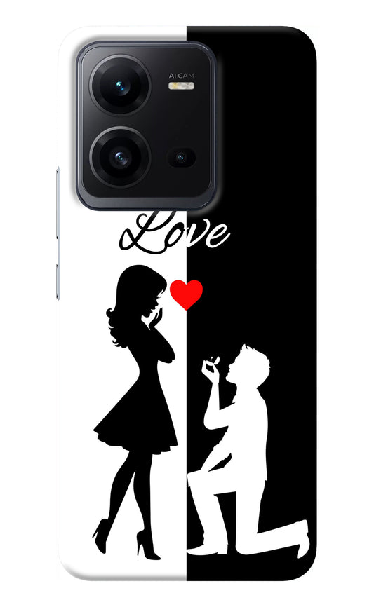 Love Propose Black And White Vivo V25 5G Back Cover